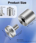Diagram showing 24 Pcs 1 Inch By 1 Inch Standoff Screws For Acrylic And Glass Sign Mounting In 304 Stainless Steel With Brushed Nickel