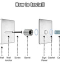 Installation guide for Stainless Steel Standoff Screws 1/2 X 3/4 Inch Set Of 50 For Wall Sign Mounting and Picture Frame Hanging.