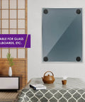 8 Piece Stainless Steel Standoff Screws Set for Sign Mounting Wall Hardware 1x1 Inch shown mounted with signs in a modern room.