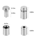 Pro Grade Stainless Steel Standoff Screws For Acrylic Half Inch By Three Quarter Inch Wall Sign Mounting Hardware dimensions