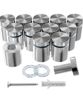 12 Pack Stainless Steel Standoff Screws With Wall Anchors And Rubber Pads For Sign Mounting Of Acrylic Signs Photo Frames