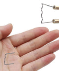 Hand holding 0.8mm stainless steel staple from Auto Body Bumper Repair Staples Kit With 500 Pcs 0.8mm Flat Corner Stainless Steel Staples For Hot Stapler Welding Used On Car Bumpers Heavy Duty Pro Grade Staples For Welding Machines And Car Body Repair.