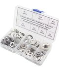 Plastic box with assorted Stainless Steel Starlock Washers Kit 7 Sizes M3 to M12 External Push Rings