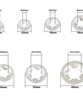 Stainless Steel Starlock Washers Kit 7 Sizes M3 to M12 External Push Rings, shown in varying dimensions from 10mm to 25mm.