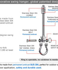 6 Pack Wood Beam And I Beam Hanger Set Stainless Steel Permanent Anti Rust Heavy Duty Swing Hooks Diagram