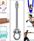 6 Pack Wood Beam And I Beam Hanger Set Stainless Steel Permanent Anti Rust Heavy Duty Swing Hooks For Yoga Hammock Chair 180 Degree Swing