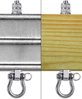 6 Pack Wood Beam And I Beam Hanger Set Stainless Steel Permanent Anti Rust Heavy Duty Swing Hooks Installed on Wood and I Beam