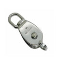Five Piece 1 Inch Stainless Steel Single Pulley With Swivel Eye For Marine Rigging Lift 316 Stainless Construction Accepts One Quarter Inch Rope