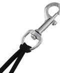 Stainless Steel Swivel Eye Bolt Flagpole Snap Hook 4 Pack For Rope And Outdoor Use, shown attached to a black rope, silver finish, rust-resistant.