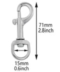 Stainless Steel Swivel Eye Bolt Flagpole Snap Hook 4 Pack For Rope And Outdoor Use, Flag Clips, 71mm long with 15mm hole.