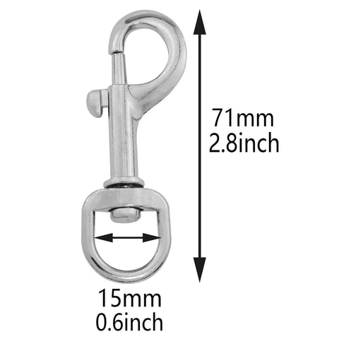 Stainless Steel Swivel Eye Bolt Flagpole Snap Hook 4 Pack For Rope And Outdoor Use, Flag Clips, 71mm long with 15mm hole.