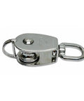 Five Piece 1 Inch Stainless Steel Single Pulley With Swivel Eye For Marine Rigging Lift 316 Stainless Construction visible