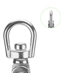 Close-up of 4 Pack 2.67 Inch Trigger Snap Hooks With 360 Degree Swivel Lobster Clasps Stainless Steel 316 Heavy Duty Clips detail