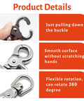 Product details for Two Pack Heavy Duty 316 Stainless Steel Trigger Snap Swivel Hooks Two And A Half Inch Polished Clip overview.