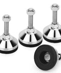 Beefy Leveling Feet For Cabinets Tables Workbenches And Machines With 2 36 Inch Base And M12 Thread Adjustable Leg Levelers 5280 Lb Capacity 304 Stainless Steel With Nylon Base For Floor Protection Vibration Dampening 4 Pack Anwenk
