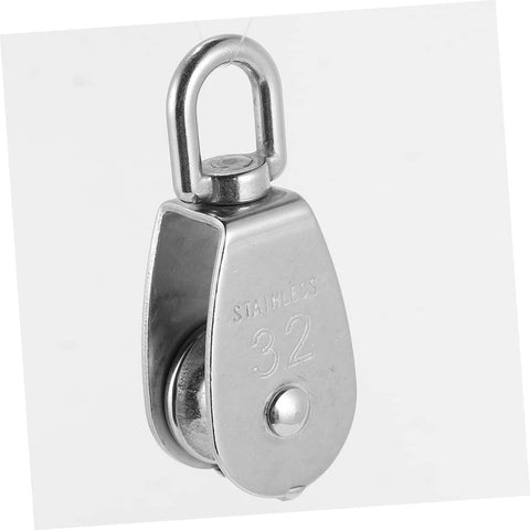 Stainless Steel Pulley Single Block for Fishing Net and Boat Lifting Heavy Duty Swivel Hook for Smooth and Easy Rope Handling