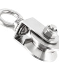 Close-up of 2 Pack V Type Swivel Pulley With 304 Stainless Steel Double Ball Bearing Quiet Detachable 360 Degree Rotation Heavy Duty Wheel