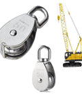 Stainless Steel Swivel Pulley with Single Sheave Heavy Duty Design for Lifting and Rigging Maximum Load Capacity for Indoor and Outdoor Use