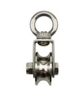 Front view of U Type Swivel Pulley 304 Stainless Steel Duplex Bearing Super-Silent Detachable 360 Degree Rotation Heavy Duty Traction Wheel