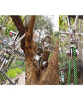 U Type Swivel Pulley 304 Stainless Steel Duplex Bearing Super-Silent Detachable 360 Degree Rotation Heavy Duty Traction Wheel installed on tree with ropes