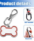 304 Stainless Steel Swivel Snap Hooks 3.5 Inch 2 Pack Heavy Duty Swivel Eye Clip with dog bone keychain detail