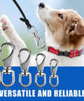 304 Stainless Steel Swivel Snap Hooks 3.5 Inch 2 Pack with dog leash shown, ideal for marine and outdoor use.