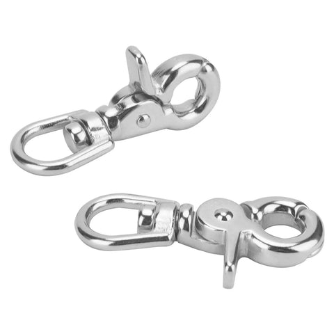 4 Pack 2.67 Inch Trigger Snap Hooks With 360 Degree Swivel Lobster Clasps Stainless Steel 316 Heavy Duty Clips shown