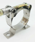 Stainless Steel T Bolt Clamp With Stand Cradle For Hose OD 3.4 To 3.7 Inches 86 To 94 Mm 304 Grade Clamp Width 0.76 Inch 19 Mm
