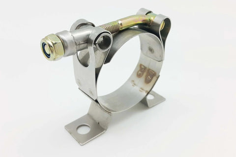 Stainless Steel T Bolt Clamp With Stand Cradle For Hose OD 3.4 To 3.7 Inches 86 To 94 Mm 304 Grade Clamp Width 0.76 Inch 19 Mm