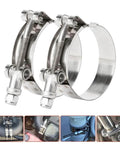 Stainless Steel T Bolt Tube Clamps Heavy Duty Hose Clip For Water Line Connections Premium Corrosion Resistant Clamp For Home And Industrial Plumbing Applications 36 To 39mm Size With Adjustable Clamp Range 17 To 51mm White Finish, installation images
