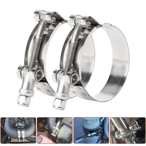 Stainless Steel T Bolt Tube Clamps Heavy Duty Hose Clip For Water Line Connections Premium Corrosion Resistant Clamp For Home And Industrial Plumbing Applications 36 To 39mm Size With Adjustable Clamp Range 17 To 51mm White Finish, installation images