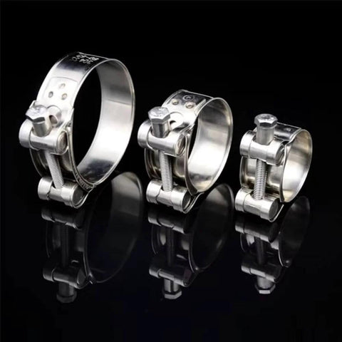 Stainless Steel T Bolt Tube Clamps Heavy Duty Hose Clip For Water Line Connections Premium Corrosion Resistant Clamp For Home And Industrial Plumbing Applications 36 To 39mm Size With Adjustable Clamp Range 17 To 51mm White Finish