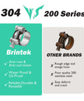 Comparison of Brintek T Bolt Hose Clamp and other brands highlighting quality differences in materials and durability.