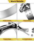 Close-up details of 4 Pack 304 Stainless Steel T Bolt Hose Clamps 81mm To 89mm Adjustable Range for Silicone Coolant Hoses