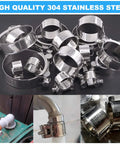 5 Pack 20 To 22 Mm T Bolt Hose Clamps Stainless Steel 304 Intercooler Pipe Tube Clamps Turbo Pipe Clamps in use and close-up