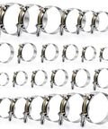 24 Pack T Bolt Hose Clamps Stainless Steel 304 28mm To 116mm Working Range For 0.75 Inch To 4 Inch Hose ID Turbo Intake Intercooler Clamp