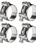 Four T Bolt Hose Clamps 304 Stainless Steel 26 to 28 Millimeter 4 Pack Heavy Duty Adjustable Clamp for Automotive Plumbing