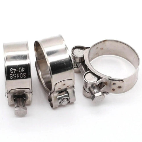 Stainless Steel T Bolt Tube Clamps Heavy Duty Hose Clip For Water Line Connections Premium Corrosion Resistant Clamp For Home And Industrial Plumbing Applications 36 To 39mm Size With Adjustable Clamp Range 17 To 51mm White Finish