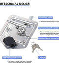 Stainless Steel Toolbox Lock With Gasket T Handle And Keys Durable 304 Stainless Steel Highly Polished RV Car Trailer Door Latch