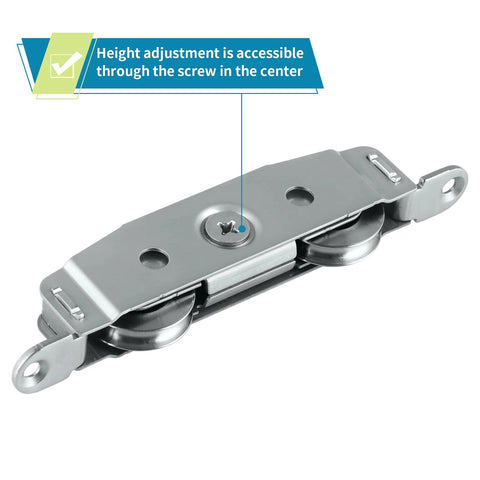Sliding Door Tandem Roller Assembly in 304 Stainless Steel for Patio Doors, Replacement Roller Set with 330 Lbs Load Capacity