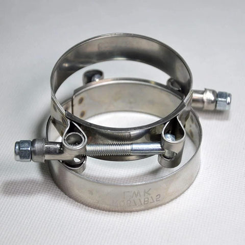 TBolt Hose Clamp Heavy Duty Adjustable Clip For 3 Inch Hose ID Stainless Steel Bolt Band Floating Bridge Nylon Insert Locknut 72mm To 80mm 2 Pack Ideal For Automotive Marine Industrial Tools And HVAC Use With High Tensile Strength And Corrosion Resistance.