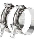 2 Pack 2 Inch Stainless Steel T Bolt Hose Clamps With 56 To 64 Mm Range For 2 Inch Hose ID Heavy Duty Leak Proof Clamp Set
