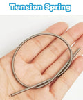 Heavy Duty Stainless Steel Dual Hook Tension Spring With 0.02 Inch Wire Diameter, 0.12 Inch Outer Diameter, held in a hand