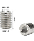Stainless Steel Thread Repair Sleeve 10 Pack Insertion Nut For Fixing Stripped Threads In Automotive And Mechanical Equipment Converts M8x1.25 Female To M10x1.5 Male Then Restores To M8x1.25