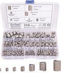 Pro Grade Wire Thread Inserts Kit In 304 Stainless Steel Assortment For Metric M3 Through M12 Sizes in open box with 210 pieces