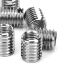 10 Pack Stainless Steel Self Tapping Thread Inserts with Female M6x1.0mm and Male M8x1.25mm Threads, 10mm Long visible