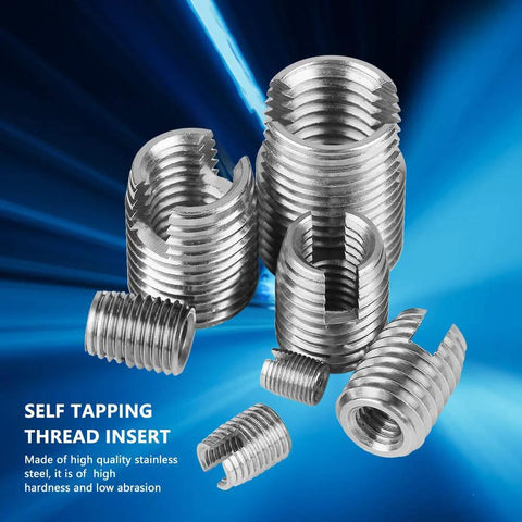 Stainless Steel Inner Thread Self Tapping Thread Inserts Set With Storage Case 50Pcs M3 M4 M5 M6 M8 M10 Self Tapping Inserts