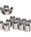 Stainless Steel Thread Repair Sleeve 10 Pack Insertion Nut For Fixing Stripped Threads In Automotive And Mechanical Equipment Converts M8x1.25 Female To M10x1.5 Male Then Restores To M8x1.25, close-up view.