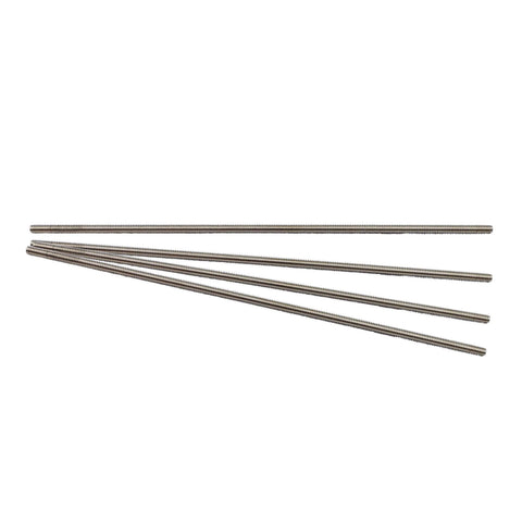 Stainless steel 1/4-28 threaded rods, 12 inches long, in a four-pack provide corrosion resistance and secure connections for projects
