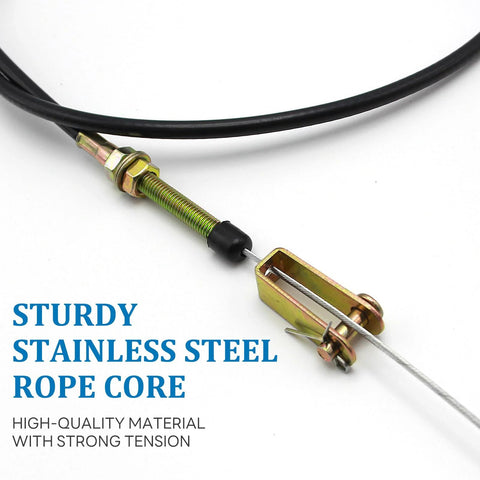 Precision 6 ft vernier adjustable throttle cable stainless steel core close-up with dual ball lock for small engines and go-karts